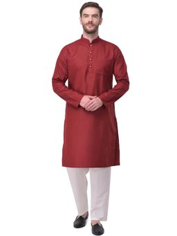 SG LEMAN - Orange Solid Kurta (Set of 2)
