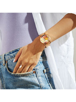 Teal by CHUMBAK - Carnival Cat Watch with Stainless Steel Link Strap