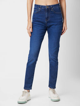 Spykar - High Rise Super Skinny Blue Jeans for Women