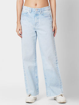 Spykar - High Rise Wide-Leg Blue Jeans for Women