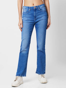 Spykar - Mid Rise Bootcut Blue Jeans for Women