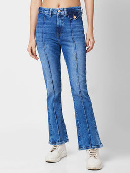 Spykar - Mid Rise Bootcut Blue Jeans for Women