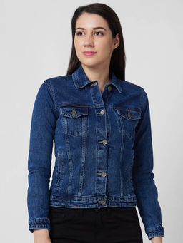 Spykar - Regular Fit Blue Denim Jacket for Women
