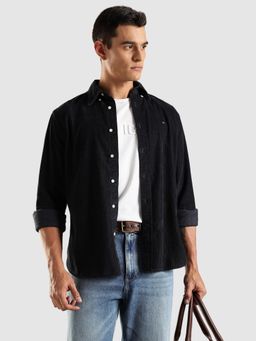 Tommy Hilfiger - Blue Textured Regular Fit Cotton Shirt