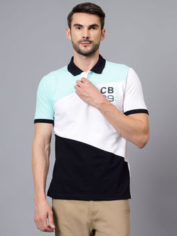 Cantabil - Men Multi-Colour Collar Neck Half Sleeve Polo T-Shirt