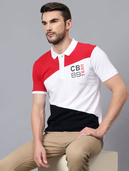 Cantabil - Men Multi-Colour Collar Neck Half Sleeve Polo T-Shirt