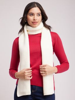 FABLE STREET - Textured Wool Muffler-Off White