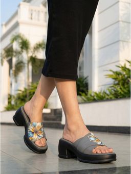 SHOE BEE - Women Grey Block Heels