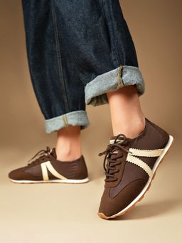 Theater - Women Fuji Brown Lace-Up Sneakers