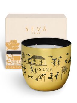 SEVA HOME - Dil Se Heirloom Gold Scented CandleClassic, Luxury Festive Gift, Décor