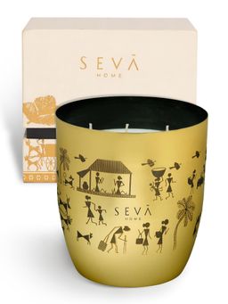 SEVA HOME - Dil Se Heirloom Gold Scented CandleLarge, Festive Gift & Home Décor