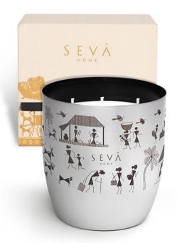SEVA HOME - Dil Se Heirloom Silver Scented CandleLarge, Festive Gift & Home Décor