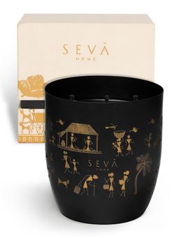SEVA HOME - Dil Se Heirloom Black Scented CandleLarge, Festive Gift & Home Décor