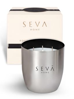 SEVA HOME - Heirloom Large Aqua Candle Luxury Gifting 55 Hour Burn
