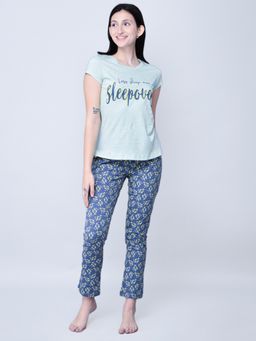 Lyra - 701 Cotton Printed Night Suit For Women-Multi-Color