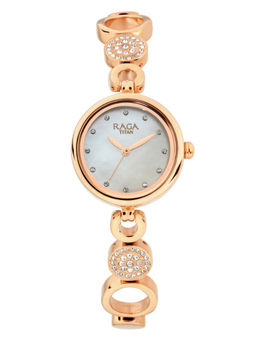 Titan - Off White Round Analog Watch -311WM05