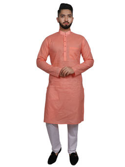 SG LEMAN - Peach Solid Kurta (Set of 2)