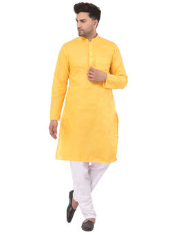 SG LEMAN - Yellow Solid Kurta (Set of 2)