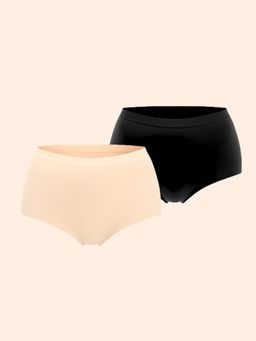 Underneat - Women Seamless High Waisted Stretchable Shaper Brief Multi-Color (Pack of 2)