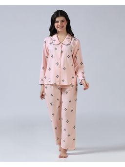 HOUSE OF COMFORT - Women Printed Nightsuit Pink
