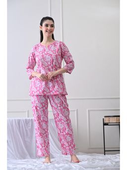 HOUSE OF COMFORT - Printed Pure Cotton Kurti And Pyjama