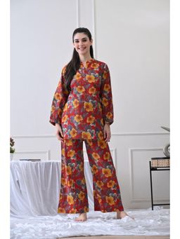 HOUSE OF COMFORT - Women Floral Printed Pure Cotton Nightsuit