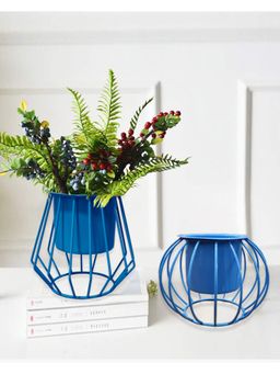 Homesake - Mint Blue Combo of 2 Table Metallic Stand,Dual