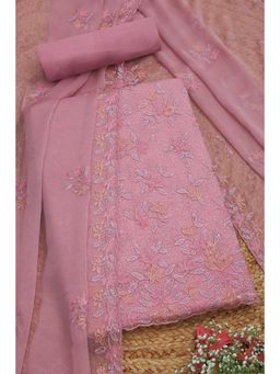 Soch - Blush Pink Embroidered Unstitched Kurta with Bottom and Dupatta (Set of 3)