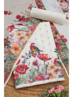 Soch - Off White Print Unstitched Kurta with Bottom and Dupatta (Set of 3)