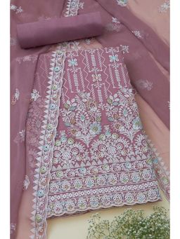 Soch - Lavender Crinkle Chiffon Embroidered Unstitched Kurta with Bottom and Dupatta (Set of 3)