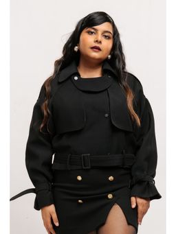 FREAKINS - Black Cropped Blazer Jacket