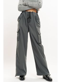 FREAKINS - Dark Grey Wide Leg Cargo Trouser