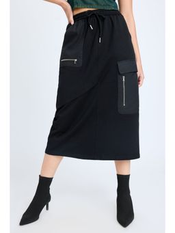 FREAKINS - Black Utility Midi Skirt