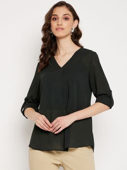 Madame - Women Solid V-Neck Top
