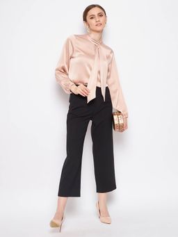 Madame - Women Solid High Neck Top