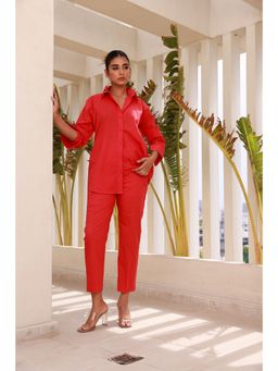 Moonstruck - Basic Shirt with Straight Pant (Red) (Set of 2)