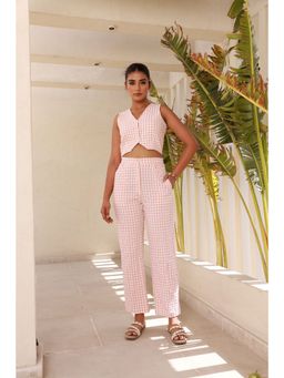 Moonstruck - Pastel Checkered Waist Coat with Pant (Set of 2)