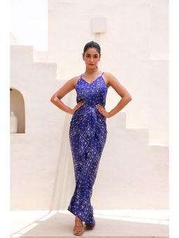 Moonstruck - Purple Printed Drape Skirt with Slip Top (Set of 2)