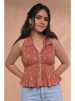 Tanoti - Aira Halter Brown Shirt