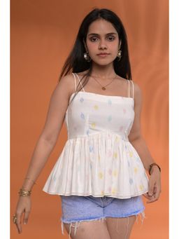 Tanoti - Raha Peplum White Top