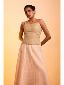 dhaaga - Cira Beige Top - Linen