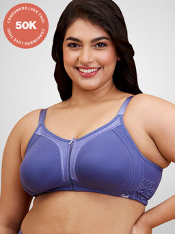 Nykd by Nykaa - Everyday Cotton M-Frame Bounce Control Non-Padded Non-Wired Bra NYB101 D.Purple