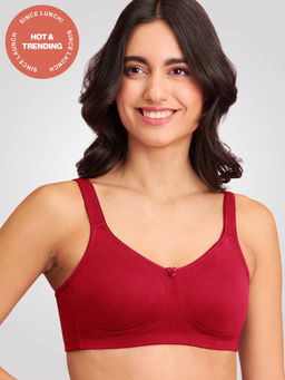 Nykd by Nykaa - No Sweat Breast Separating Breathe Cotton Non Padded Non Wired Bra Red NYB105