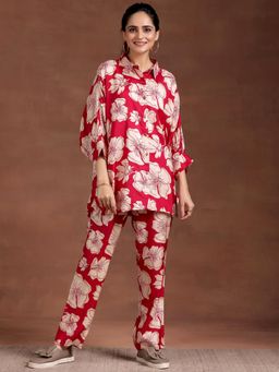Libas - Red and White Floral Printed Co-Ord (Set of 2)