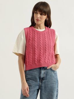 United Colors of Benetton - Round Neck Woven Sweater