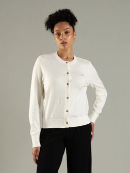 Tommy Hilfiger - Regular Fit Cotton Crew Neck Front-Open Cardigan