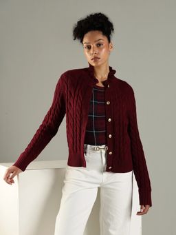 Tommy Hilfiger - Regular Fit Cotton High-Neck Cardigan