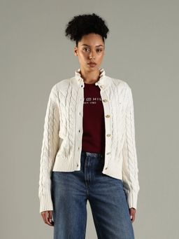 Tommy Hilfiger - Regular Fit Cotton High-Neck Cardigan