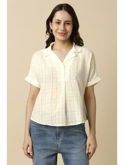 Allen Solly - Women Beige Textured Casual Top