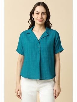 Allen Solly - Women Blue Textured Casual Top